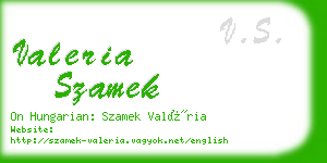 valeria szamek business card